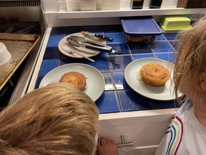 Two tarts on plates