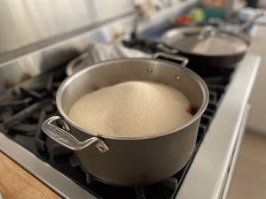 Mostly sugar in a pot