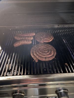 Sausages on the grill