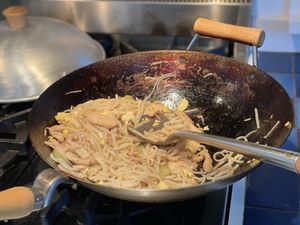 Noodles in a wok