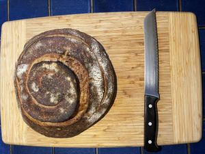Bread on a cutting board