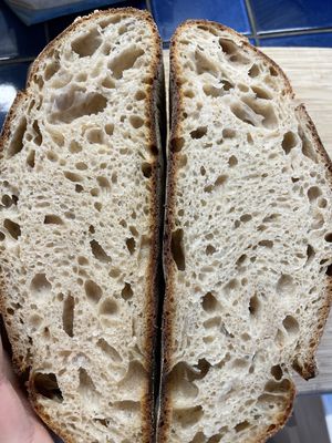 Inside of square loaf