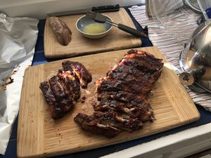 Ribs on a cutting board