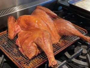 Spatchcocked turkey