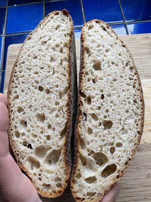 Inside of a loaf of bread