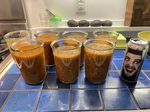 Soup in glass jars