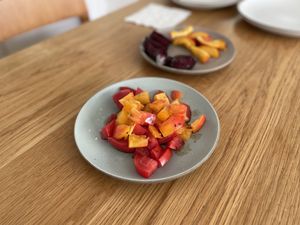 Tomato salad on the table