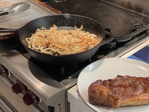 Onions caramelizing