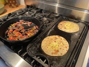 Fajitas heating up