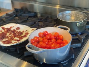 Tomatoes in a pan