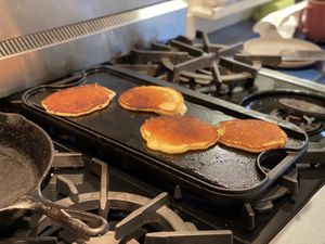 Pancakes on a griddle